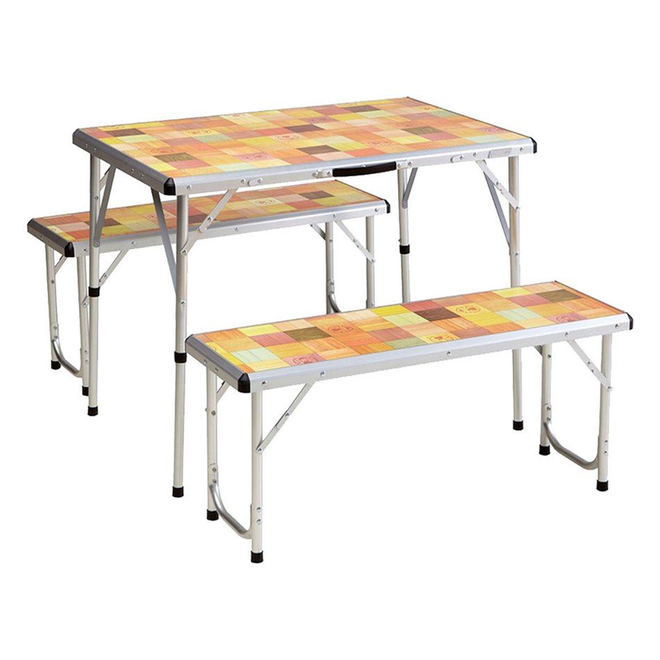 Conjunto Mesa e Bancos duplos Picnic Set Mosaic | Coleman - INCOTERMINAS®