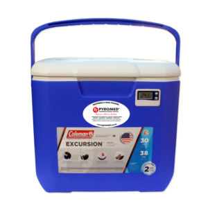 CAIXA TÉRMICA 28,3 LITROS (30QT) COM TERMÔMETRO MÁXIMA E MÍNIMA DIGITAL | PYROMED® – COLEMAN