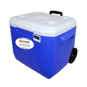 CAIXA TÉRMICA 56,7 LITROS (60QT) COM RODAS E TERMÔMETRO MÁXIMA E MÍNIMA DIGITAL | PYROMED® – COLEMAN