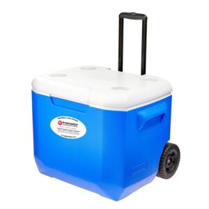 CAIXA TÉRMICA 56,7 LITROS (60QT) COM RODAS E TERMÔMETRO MÁXIMA E MÍNIMA DIGITAL | PYROMED® – COLEMAN